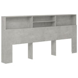 Headboard Cabinet Concrete Grey 220x19x103.5 cm 811902