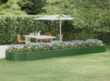 Garden Raised Bed Galvanised Steel 396x100x36 cm Green 319003