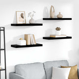 Floating Wall Shelves 4 pcs High Gloss Black 60x23.5x3.8 cm MDF 323771