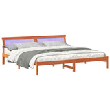 Bed Frame with Headboard Wax Brown 180 x 200 cm Solid Pine Wood 872811