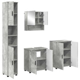 Bathroom Furniture Set Wall-mounted 4 pcs Concrete Grey 3393006