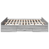 Bed Frame with Drawers without Mattress Grey Sonoma 180x200 cm Super King 3280277