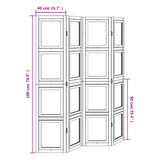 Room Divider 4 Panels White Solid Wood Paulownia 358690