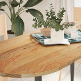 Table Top Light Brown 140x60x2 cm Solid Wood Oak Oval 4009072