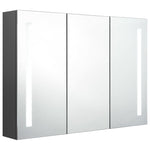 ZNTS LED Bathroom Mirror Cabinet 89x14x62 cm Grey 326527