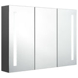 ZNTS LED Bathroom Mirror Cabinet 89x14x62 cm Grey 326527