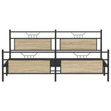 Metal Bed Frame without Mattress Sonoma Oak 193x201 cm 3325100