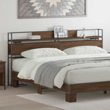 Storage Headboard with Shelf Brown oak 180 cm Engineered wood 859659