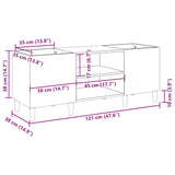 Record Cabinet High Gloss White 121x38x48 cm Engineered Wood 831927