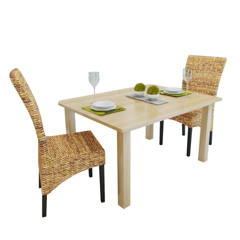 Dining Chairs 2 pcs Abaca and Solid Mango Wood 243234