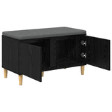 Hall Bench Black Oak 80 x 38 x 46 cm Engineered Wood and Fabric 891529