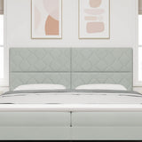 Headboard Height Adjustable Light grey 200 cm Velvet 3337958