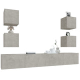 6 Piece TV Cabinet Set Concrete Grey Engineered Wood 3114265
