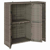 Storage Cabinet with Shelf Grey 100 x 36 x 102 cm Rattan 4103823