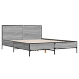 Bed Frame without Mattress Grey Sonoma 150x200 cm King Size 3280005