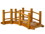 Wooden Garden Bridge with Safety Railings, Arc Footbridge for Pond Backyard Stream, Brown T3398P555942