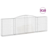 Arched Gabion Baskets 10 pcs 400x30x120/140 cm Galvanised Iron 3146887