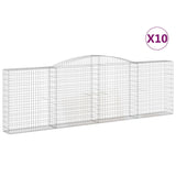 Arched Gabion Baskets 10 pcs 400x30x120/140 cm Galvanised Iron 3146887