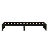 Bed Frame without Mattress Black Solid Wood 90x190 cm Single Single 814918