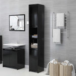 ZNTS 3 Piece Bathroom Furniture Set Black Engineered Wood 3056935