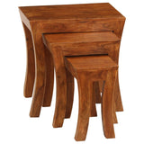 Nesting Table Set 3 Pieces Solid Acacia Wood 50x35x50 cm Brown 246101