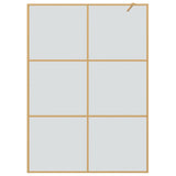 Walk-in Shower Wall Gold 140 x 195 cm Tempered Glass 42022056