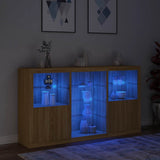 Sideboard with LED Lights Sonoma Oak 181.5x37x100 cm 3209179