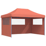 Foldable Party Tent Pop-Up with 3 Sidewalls Terracotta 4004973