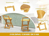 Wooden Folding Bar Stool Bamboo Kitchen Counter Height Stools with Backrest NEW 12124408