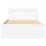 Bed Frame with Headboard without Mattress White 100x200 cm 3295576