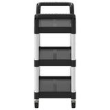 3-Tier Trolley Black 77x34x72 cm Aluminium 30322