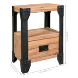 Nightstands 2 pcs Solid Acacia Wood Steel 40x30x54 cm 279100