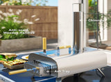 Outdoor Pizza Oven, Portable Wood Pellet Pizza Oven with Pizza Stone and Peel, Foldable Legs, T3398P328442