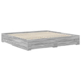 Bed Frame with Drawer Grey Sonoma 200 x 200 cm Engineered Wood 3410859