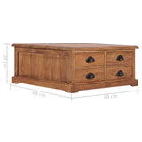 Coffee Table 68x68x30 cm Solid Teak Wood 286274