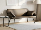 2 Seater Sofa with Metal Legs 2-Seater Grey Faux Leather 42051010