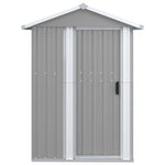 Garden Shed Grey 126x97.5x177 cm Galvanised Steel 316234