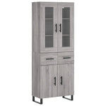 Highboard Grey Sonoma 69.5x34x180 cm Engineered Wood 3198559