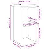 Side Table Smoked Oak 39.5 x 55 cm Engineered Wood 8001042