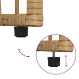 Outdoor Table Natural 80 x 40 x 40 cm Steel and Poly Rattan 42025146