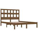 Bed Frame Honey brown Solid pine wood Double Decorative Inlays 3104501