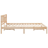Bed Frame with Headboard Brown 150 x 200 cm Solid Pine Wood 872227