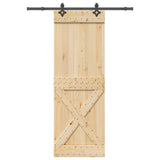 Sliding Door NARVIK Natural and Black 80 x 210 cm 3445372