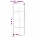 Sliding Door Aluminium and ESG Glass 76x205 cm Black 288064