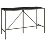 Garden Bar Set Grey PE Rattan Large Footrest Garden Bar Set 3187664