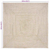 Area Rugs Natural and White 240 x 240 cm Jute 42010484