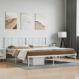 Metal Bed Frame without Mattress with Headboard White 180x200cm 352533
