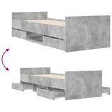 Bed Frame with Storage Concrete Grey 80 x 200 cm 3429514