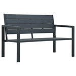 ZNTS Garden Bench 120 cm HDPE Grey Wood Look 47874