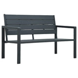 ZNTS Garden Bench 120 cm HDPE Grey Wood Look 47874